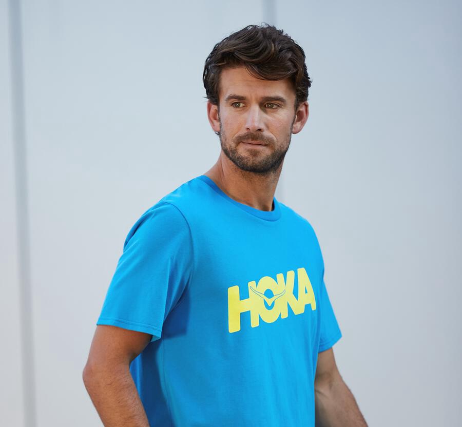 Camisa Hoka One One Masculino Azuis - Brand - 568-MLTHWQ